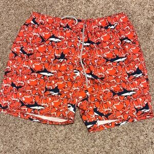 RAINFOREST Red and Black Patterned Swim Trunks